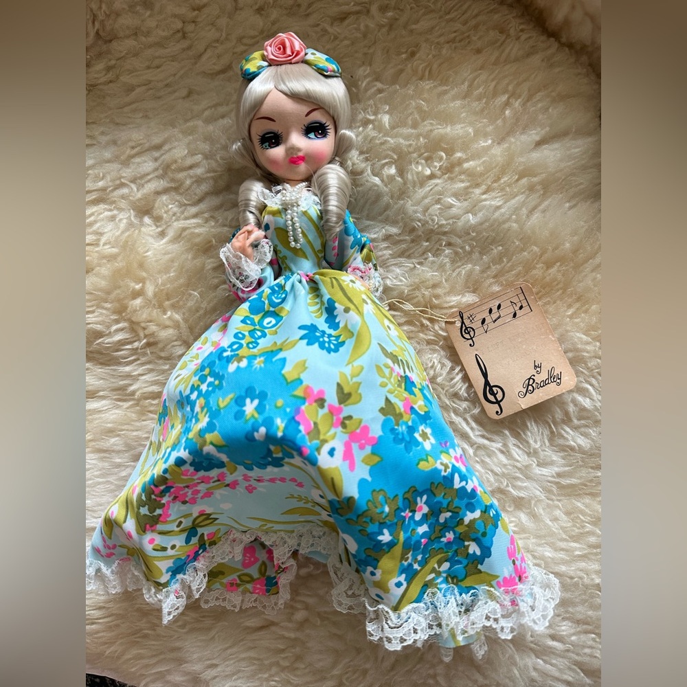 Vintage 70’s Bradley doll with Blue Floral Dress